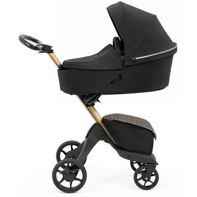 Stokke Xplory X Stroller + Carry Cot Bundle - Gold Edition / Rich Black
