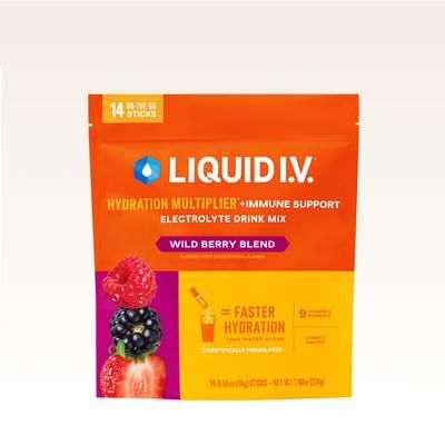 Liquid I.V.® Wild Berry Hydration Multiplier® +Immune Support (14 Pack) - Hydrating Powdered Electrolyte Drink Mix Packets With Vitamin C & Zinc