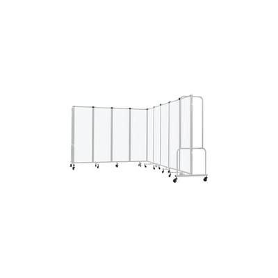 17.5'W x 6'H Frosted Acrylic Folding Mobile Room Divider