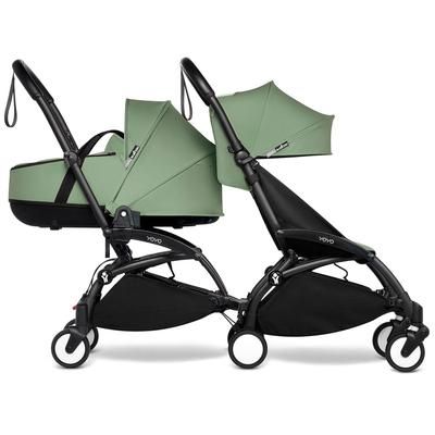 Babyzen YOYO Connect Double Stroller Bassinet / 6+ Bundle - Black / Peppermint