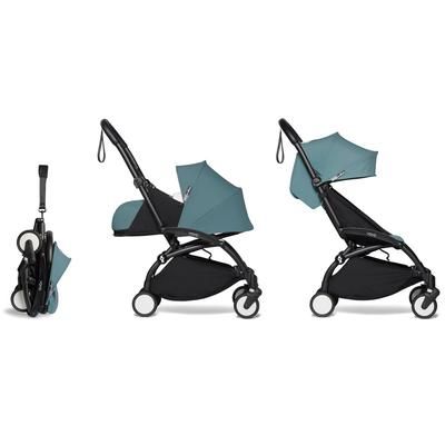 Babyzen YOYO2 Ultra Compact Complete 0+/6+ Stroller - Black / Aqua