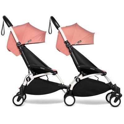 Babyzen YOYO Connect Double Stroller 6+ / 6+ Bundle - White / Ginger