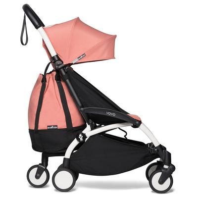 Babyzen YOYO2 Ultra Compact Complete 6+ Stroller & Rolling Bag Bundle - White/Ginger