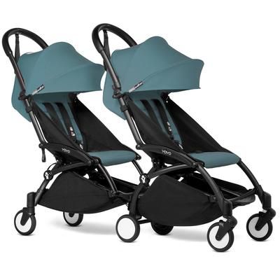 Babyzen YOYO Connect Double Stroller 6+ / 6+ Bundle - Black / Aqua