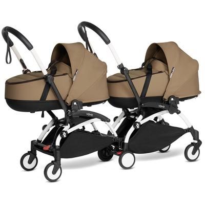 Babyzen YOYO Connect Double Stroller Bassinet / Bassinet Bundle - White / Toffee