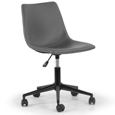 Adan Grey Faux Leather Adjustable Height Swivel Office Chair with Wheel Base - Glamour Home GHTSC-1500