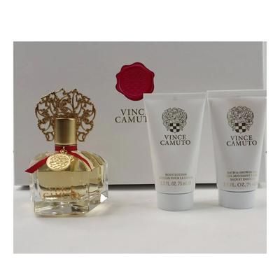 VINCE CAMUTO 3PC SET EDP SPRAY 3.4 OZ + BODY LOTION 2.5 + SHOWER GEL 2.5 FOR WOMEN Standard Eau De Parfum for Women