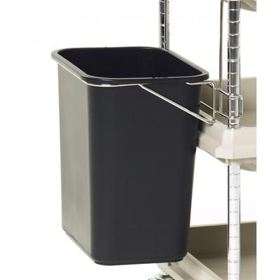 Metro BCWB2D Waste Basket for BC2030-D Utility Cart - 21 1/4"W x 13 1/4"D x 27 1/2"H, Plastic, Black