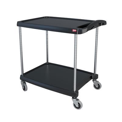 Metro MY2030-24BL 2 Level Polymer Utility Cart w/ 300 lb Capacity, Marine Ledges, Black