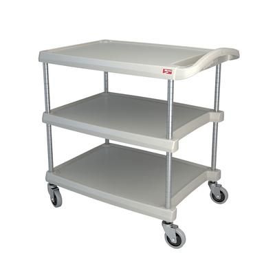 Metro MY2030-34G 3 Level Polymer Utility Cart w/ 400 lb Capacity, Marine Ledges, Gray, 3 Tiers