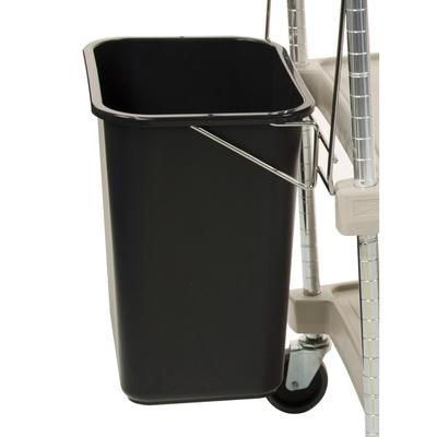 Metro MYWB1 Waste Basket for MY1627 Utility Cart - 17 7/8"W x 16 1/4"D x 14 3/4"H, Black, Plastic