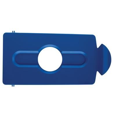 Rubbermaid 2007889 Hinged Lid Insert for 23 gal Slim Jim Recycling Containers - Bottles/Cans, 16 1/2" x 8", Blue