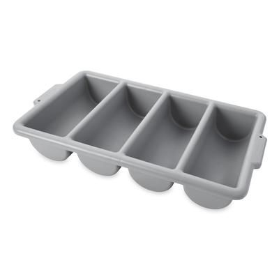 Rubbermaid FG336200GRAY 4 Compartment Cutlery Bin - Plastic, Gray