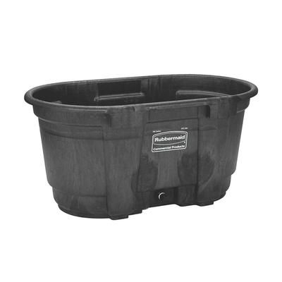 Rubbermaid FG424288 BLA 100 gal Stock Tank - Oval, Structural Foam, Black