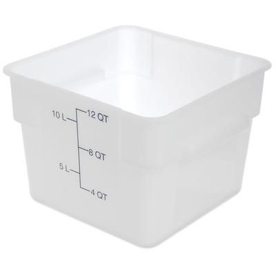 Carlisle 11964PE02 12 qt Square Food Storage Container - Polyethylene, White