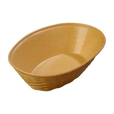 Carlisle 650467 Oval Bread Basket - 9" x 6 1/4", Polypropylene, Straw, Yellow