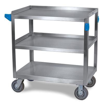 Carlisle UC7032133 3 Level Stainless Utility Cart w/ 700 lb Capacity, Flat Ledges, Silver