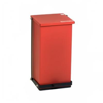 Detecto P-32R 8 gal Rectangle Plastic Step Trash Can, 21"L x 11 3/4"W x 13"H, Red, 32 Quart