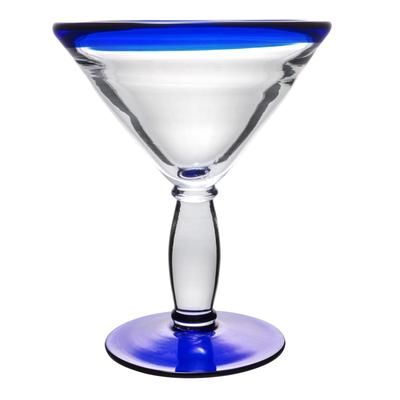 Libbey 92305 10 oz Aruba Traditional Martini Cocktail Glass, 12/Case, Blue