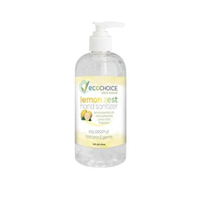 Sterno 20796 16 oz 70% Alcohol Gel Hand Sanitizer, Lemon Zest Scent, 8/Case