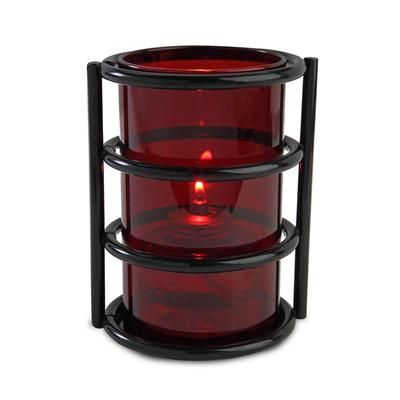Sterno 80390 Epic Candle Lamp - 2 5/8"D x 5"H, Red Glass/Black Base, Case of 6