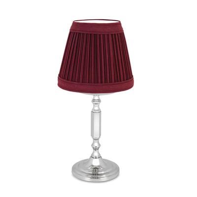 Sterno 80422 La Rue Candle Lamp - 3 11/32"D x 10 1/2"H, Marlowe Wine/Silver Base, Red, Case of 6