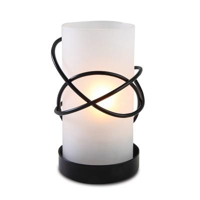 Sterno 80474 Oleana Candle Lamp - 3 3/16"D x 5 3/16"H, Clear Glass/Black Base