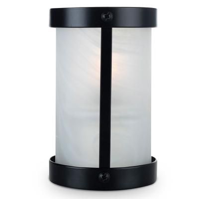 Sterno 80565 Penny LX Candle Lamp - 3 3/8"D x 5 1/2"H, Frosted Glass/Black Metal Frame, White