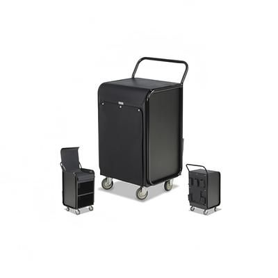 Forbes Industries 2044 Housekeeping Cart w/ 2 Shelves & Top Tray Organizer - 22"L x 21"W x 38 3/4"H, Aluminum, Black