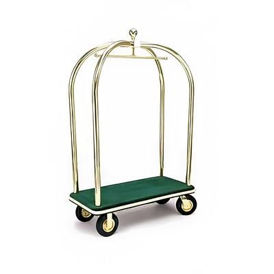 Forbes Industries 2538-DT Birdcage Luggage Cart w/ Carpeted Deck - 48"L x 24"W x 78"H, Satin Diamond Textured Steel, Chrome