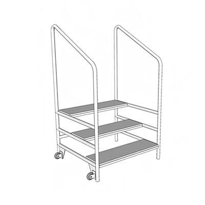 Forbes Industries 4193-28 Stage Stairs w/ 3 Carpeted Treads & 28"H Guard Rails for 24" to 32"H Stages, Black