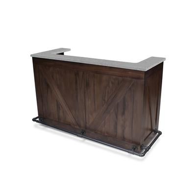 Forbes Industries 5785-6 79" Portable Bar w/ Hardwood Cabinet & Avonite Countertop - 32"D x 48"H, 6' Length, Brown