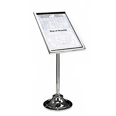 Forbes Industries 6834 55"H Menu Stand w/ 20" x 29" Window - Solid Brass