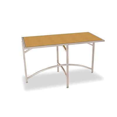 Forbes Industries 7039L-36 Rectangular Collapsible Table w/ Laminate Top & Brushed Steel Frame, 36"H, Stainless Steel