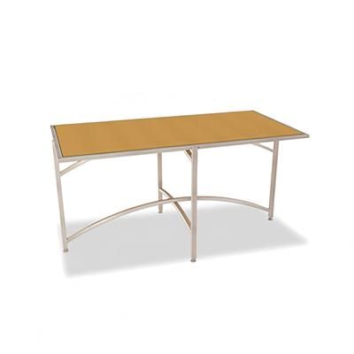 Forbes Industries 7043L-36 Rectangular Collapsible Table w/ Laminate Top & Brushed Steel Frame, 36"H, Stainless Steel