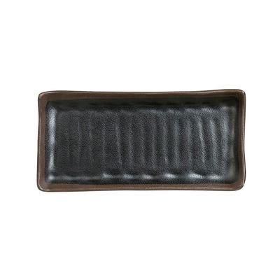 Steelite 7199TM010 Rectangular Melamine Plate - 10 1/4" x 4 7/8", Grey Stone, Gray, 1 Dozen