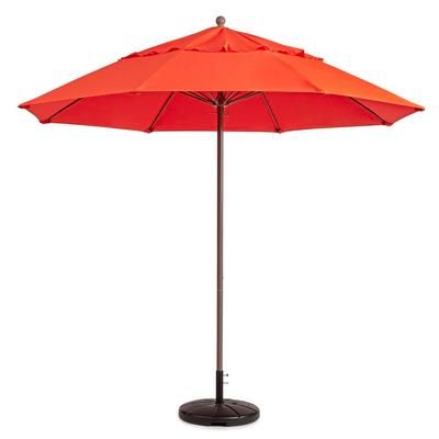 Grosfillex 98301931 7 1/2 ft Round Top Windmaster Umbrella - Orange Fabric, Aluminum Pole
