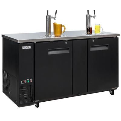 MoTak MBCBD-3-X 69 1/8" Kegerator Commercial Beer Dispenser w/ 2 Keg Capacity - 2 Column, Black, 115v, 2 Columns