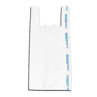 LK Packaging CT1824W Economy Snap-Eze T-Shirt Bag w/ Handle - 23"L x 12"W x 6" SG, 0.65 mil HDPE, White