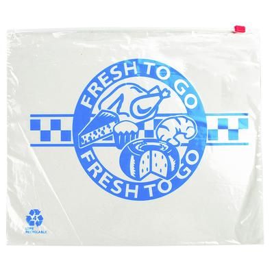 LK Packaging FSL108PPP Slide Seal Printed Deli Bag - 8" x 10", Poly, Polypropylene, Clear