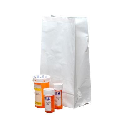 LK Packaging WPB7415 Pharmacy Bag w/ Adhesive Closure - 7" x 4" x 14", Polyethylene, Opaque White, 1.5 mil, Case of 1000