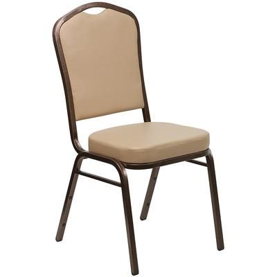 Flash Furniture FD-C01-COPPER-TN-VY-GG Stacking Banquet Chair w/ Tan Vinyl Back & Seat - Steel Frame, Copper Vein, 16-ga. Copper Powder Steel Frame