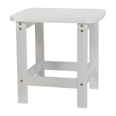 Flash Furniture JJ-T14001-WH-GG Rectangular Adirondack Side Table - 18 3/4" x 15", Poly Resin, White