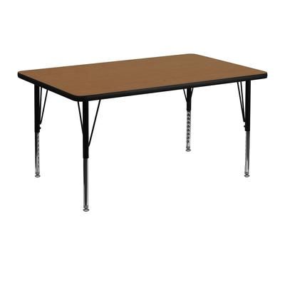 Flash Furniture XU-A3048-REC-OAK-T-P-GG Rectangular Activity Table - 48"L x 30"W, Laminate Top, Oak, Brown