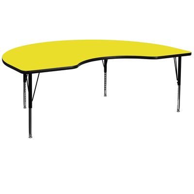 Flash Furniture XU-A4872-KIDNY-YEL-H-P-GG Kidney Shaped Activity Table - 72"L x 48"W, Laminate Top, Yellow