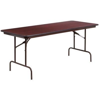 Flash Furniture YT-3072-MEL-WAL-GG Rectangular Folding Table w/ Mahogany Laminate Top - 72"W x 30"D x 30"H, Brown