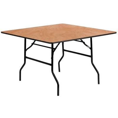 Flash Furniture YT-WFFT48-SQ-GG 48" Square Folding Banquet Table w/ Plywood Top, 30 1/8"H, Black