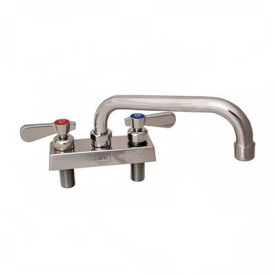 BK Resources EVO-4DM-6 Deck Mount Faucet w/ 6" Swing Spout & 4" Centers, Stainless Steel