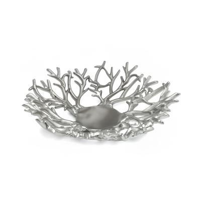 Eastern Tabletop 9445 12" Round Fruit Basket, Brushed Aluminum