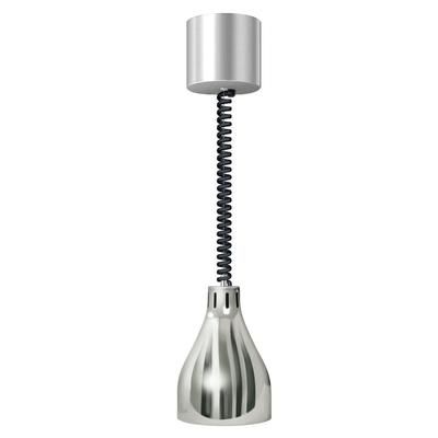 Hatco DL500RTLBRNBK.1 71 7/8" Track Mount Heat Lamp w/ Retractable Cord - Lower Switch, Bright Nickel, 120v, Black